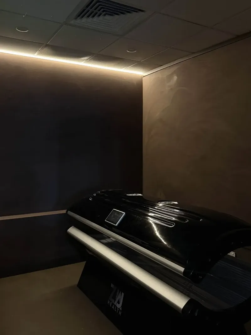 The red light therapy room at FUSE Beauty Atelier
