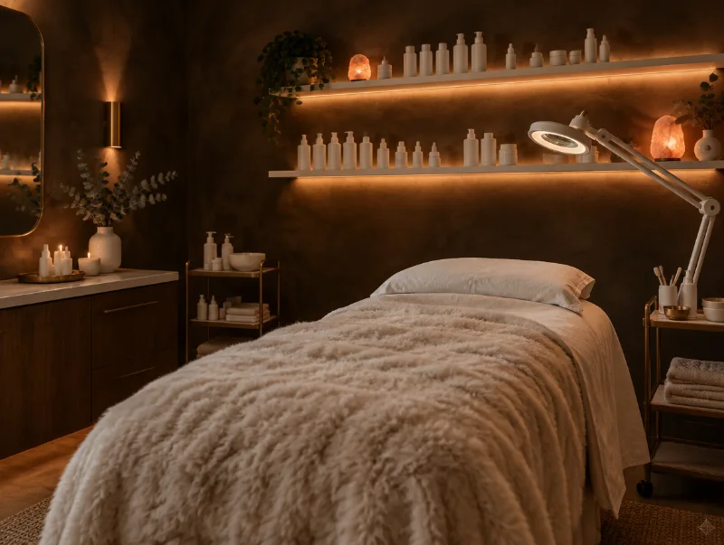 Dermalogica facial treatment bed — FUSE Beauty Atelier